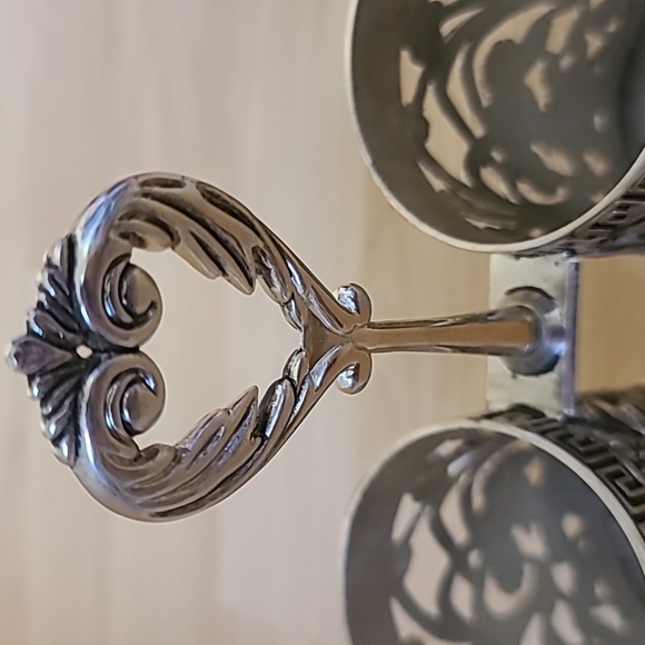 Vintage Soviet Metal Cutlery Holder 1/2" Height 2 1/2" Diameter - Picture 5 of 5